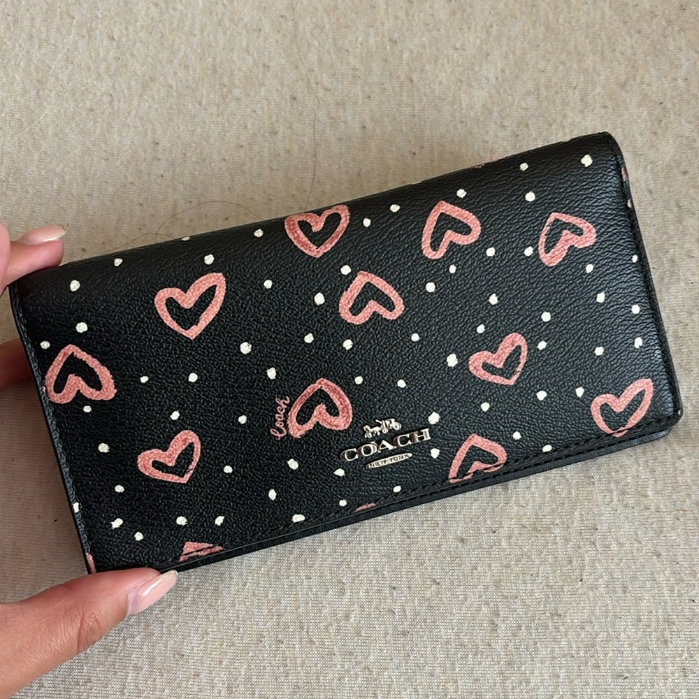 Black COACH checkbook holder